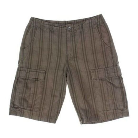 PATAGONIA Worn Wear Privteer Sz 35 Alpha Green Striped Shorts Mens Cargo - Picture 1 of 9